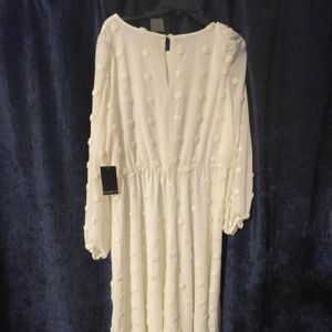 eloquii white long sleeve midi dress